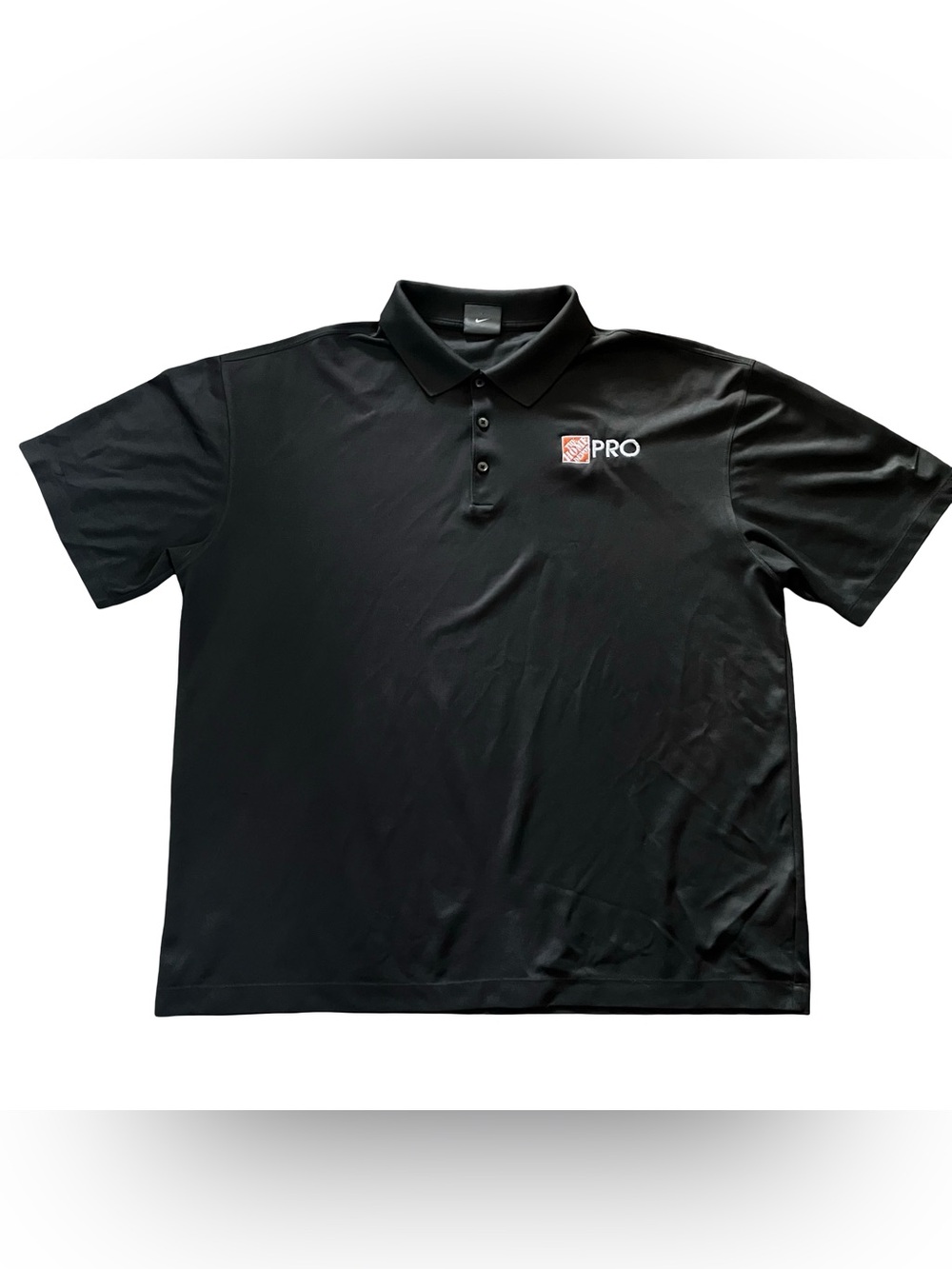 Nike Golf Polo Shirt Mens XL Dri Fit Gray Swoosh Logo Etched Buttons Home Depot